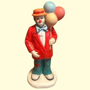 Emmett Kelly Jr Clown Figurine Balloons Flambro Vintage EKJ Sad Clown